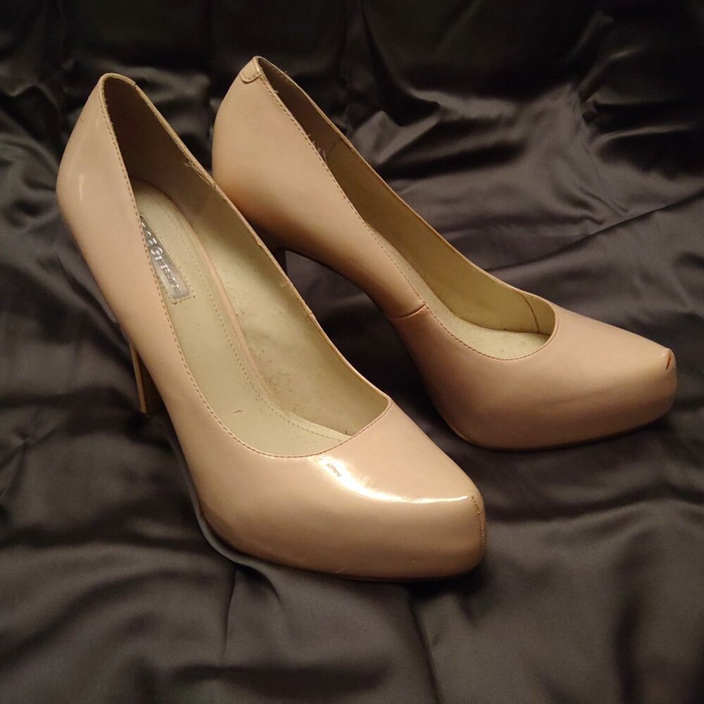 BCBGeneration Parade Platform Pump, Patent, Nude (9.5 M)